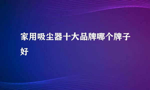 家用吸尘器十大品牌哪个牌子好