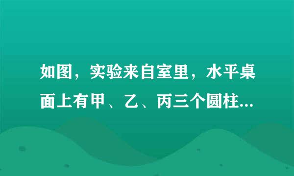 如图，实验来自室里，水平桌面上有甲、乙、丙三个圆柱形容器(容器足够高)，底面面积360问答之比为4:2:1