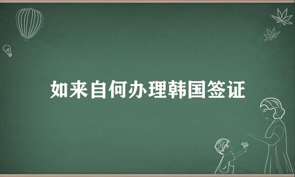 如来自何办理韩国签证