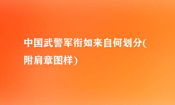 中国武警军衔如来自何划分(附肩章图样)