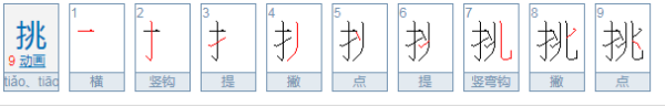 挑的多来自音字有哪些？