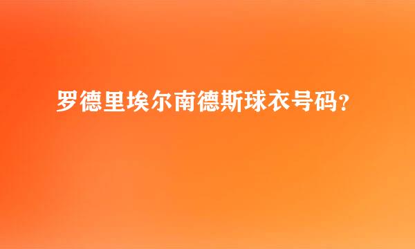 罗德里埃尔南德斯球衣号码？