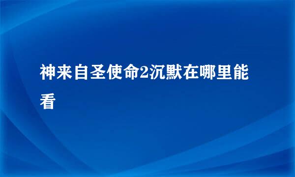 神来自圣使命2沉默在哪里能看