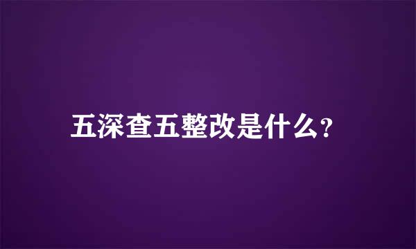 五深查五整改是什么？