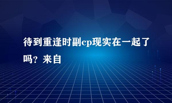 待到重逢时副cp现实在一起了吗？来自