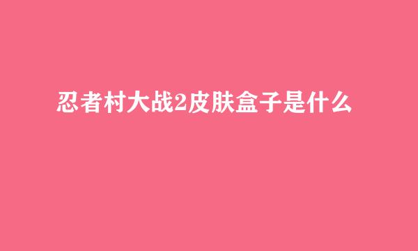 忍者村大战2皮肤盒子是什么