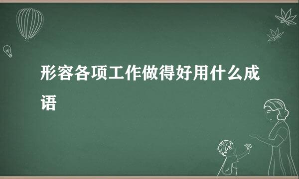 形容各项工作做得好用什么成语