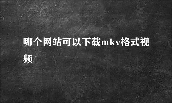 哪个网站可以下载mkv格式视频