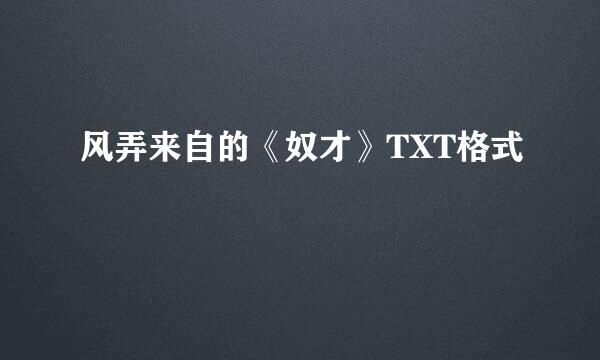 风弄来自的《奴才》TXT格式