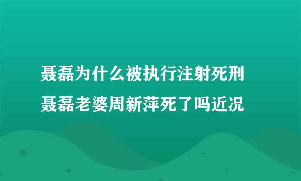 聂磊为什么被执行注射死刑 聂磊老婆周新萍死了吗近况