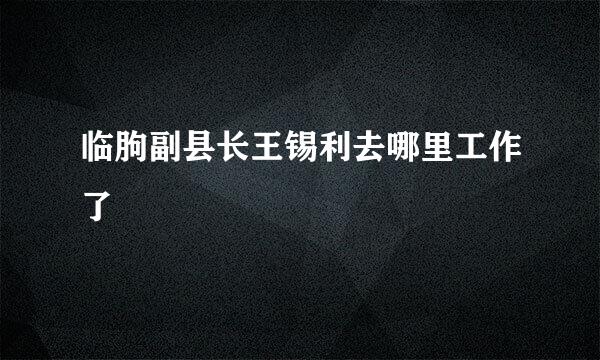 临朐副县长王锡利去哪里工作了