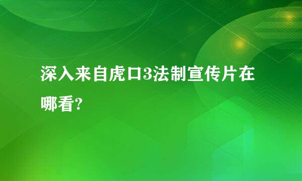 深入来自虎口3法制宣传片在哪看?