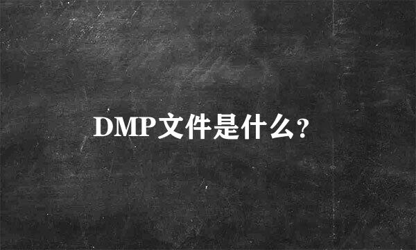 DMP文件是什么？