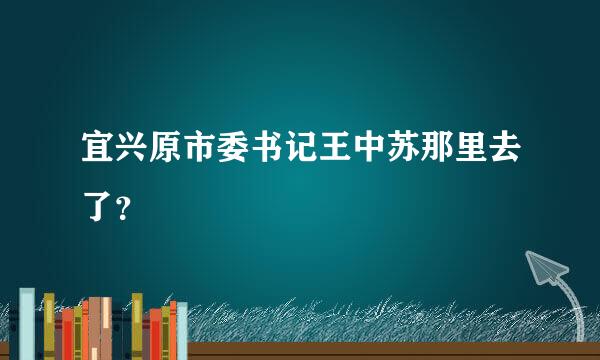 宜兴原市委书记王中苏那里去了？