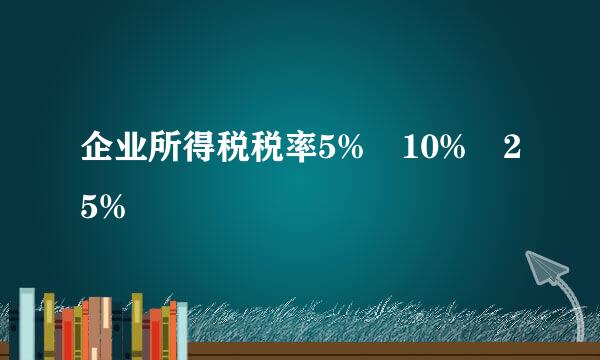 企业所得税税率5% 10% 25%