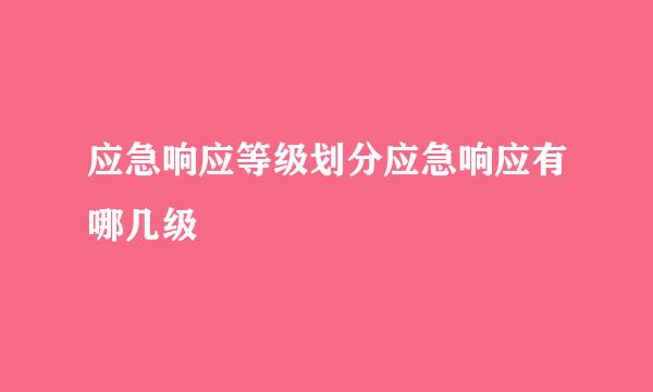 应急响应等级划分应急响应有哪几级