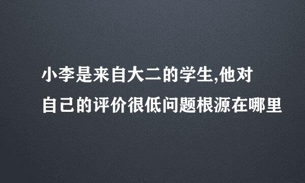 小李是来自大二的学生,他对自己的评价很低问题根源在哪里