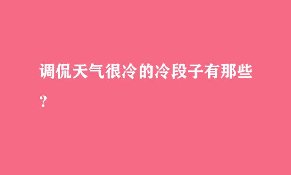 调侃天气很冷的冷段子有那些？