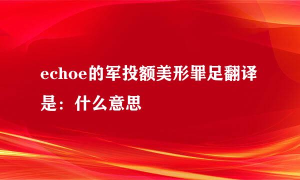 echoe的军投额美形罪足翻译是：什么意思