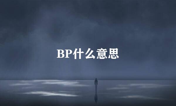 BP什么意思