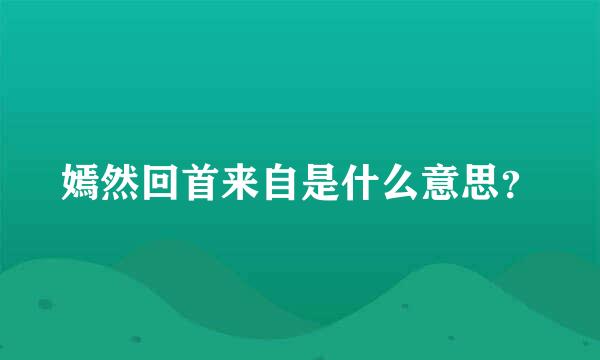 嫣然回首来自是什么意思？