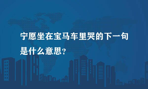 宁愿坐在宝马车里哭的下一句是什么意思？