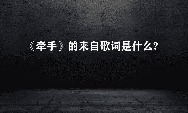 《牵手》的来自歌词是什么?