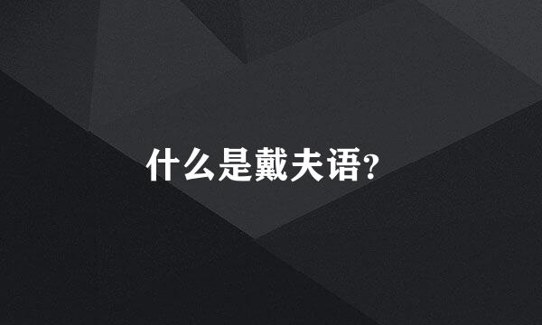 什么是戴夫语？