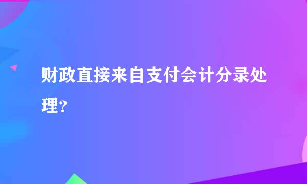 财政直接来自支付会计分录处理？