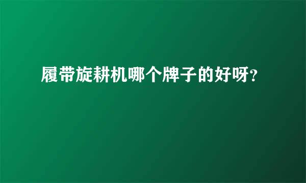 履带旋耕机哪个牌子的好呀？