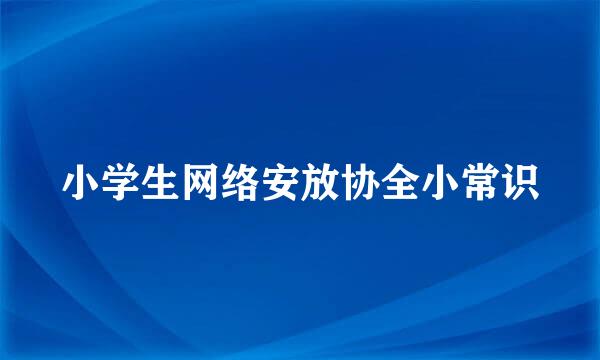 小学生网络安放协全小常识