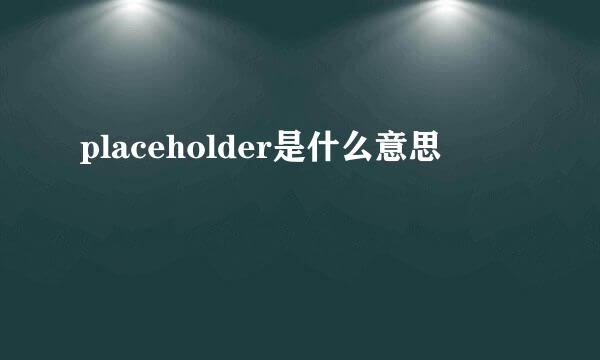 placeholder是什么意思