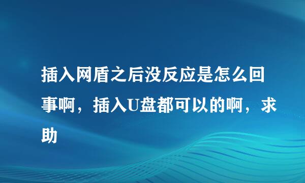 插入网盾之后没反应是怎么回事啊，插入U盘都可以的啊，求助