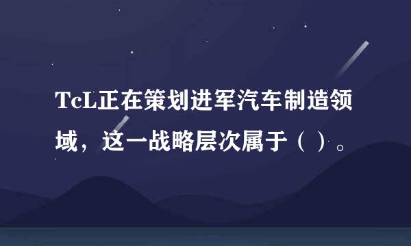 TcL正在策划进军汽车制造领域，这一战略层次属于（）。