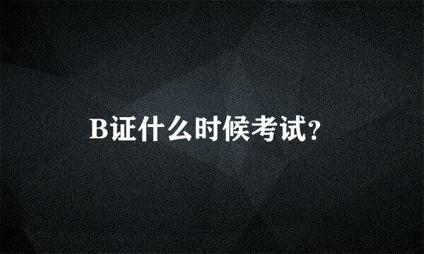 B证什么时候考试？