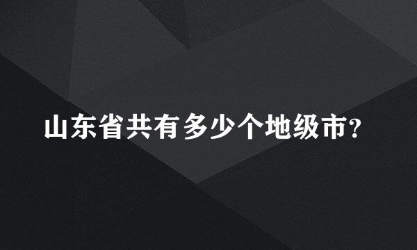 山东省共有多少个地级市？