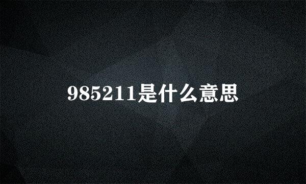 985211是什么意思