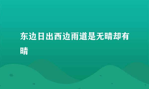 东边日出西边雨道是无晴却有晴