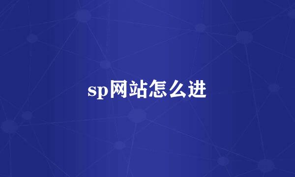 sp网站怎么进