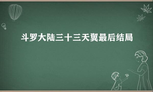 斗罗大陆三十三天翼最后结局