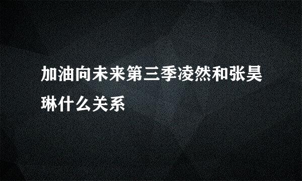 加油向未来第三季凌然和张昊琳什么关系