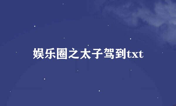 娱乐圈之太子驾到txt