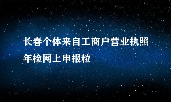 长春个体来自工商户营业执照年检网上申报粒