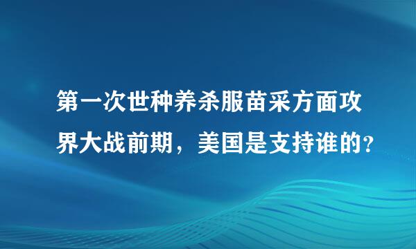 第一次世种养杀服苗采方面攻界大战前期，美国是支持谁的？