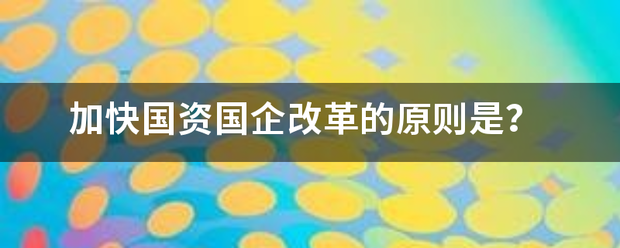 加快国号施里品采期资国企改革的原则是？