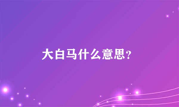 大白马什么意思？