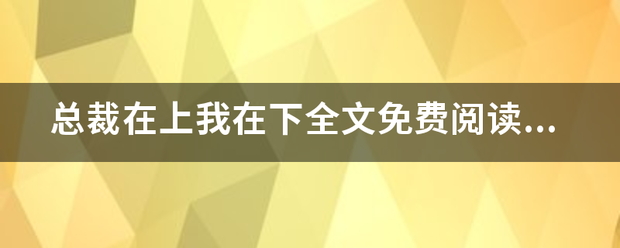 总裁在上我在下全般导笔史文免费阅读