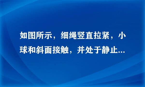 如图所示，细绳竖直拉紧，小球和斜面接触，并处于静止状态，则小球受到的力可能是（  ）A．重力、绳的拉力B．重力、绳的拉力、斜面的弹力C．重力、斜面的弹力D．重力、绳的拉力、斜面的弹力和摩擦力