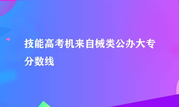 技能高考机来自械类公办大专分数线