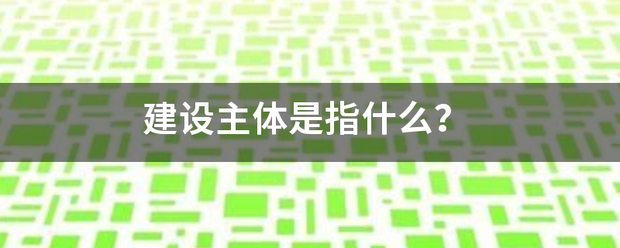 建设主体是指什么？